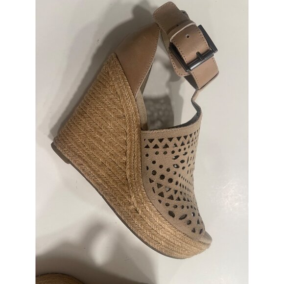 Marc Fisher Hasina Perforated Wedge Tan  Sz US 7 - Picture 7 of 10